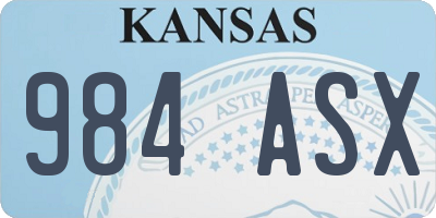 KS license plate 984ASX