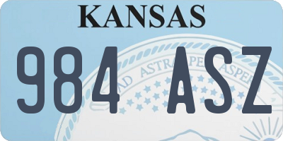 KS license plate 984ASZ