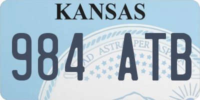 KS license plate 984ATB
