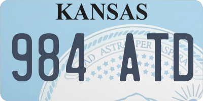 KS license plate 984ATD