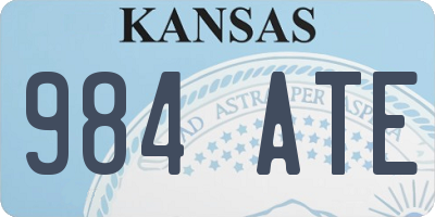 KS license plate 984ATE