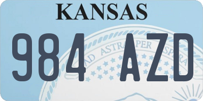 KS license plate 984AZD