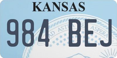 KS license plate 984BEJ