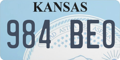 KS license plate 984BEO