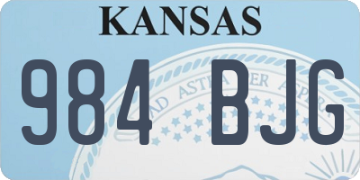 KS license plate 984BJG