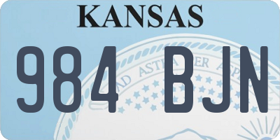 KS license plate 984BJN