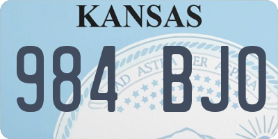 KS license plate 984BJO