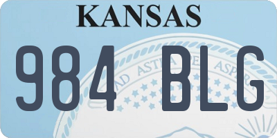 KS license plate 984BLG
