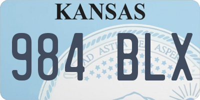 KS license plate 984BLX