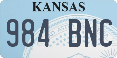 KS license plate 984BNC