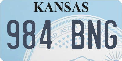 KS license plate 984BNG