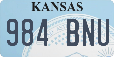 KS license plate 984BNU