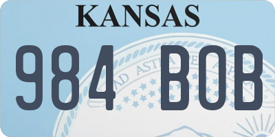 KS license plate 984BOB