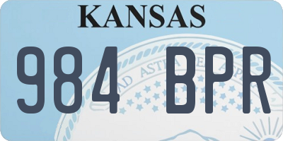 KS license plate 984BPR