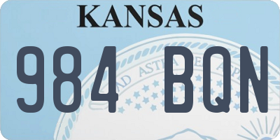 KS license plate 984BQN