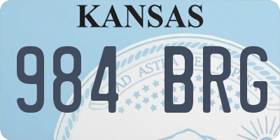 KS license plate 984BRG