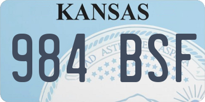 KS license plate 984BSF