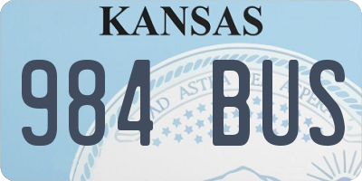 KS license plate 984BUS