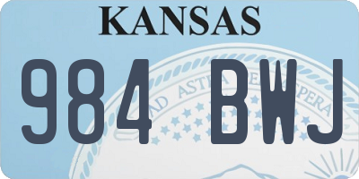 KS license plate 984BWJ