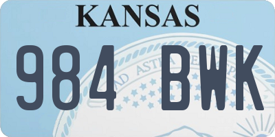 KS license plate 984BWK