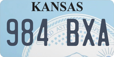 KS license plate 984BXA