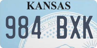 KS license plate 984BXK