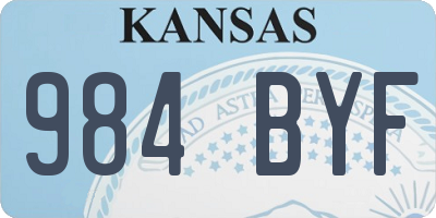 KS license plate 984BYF