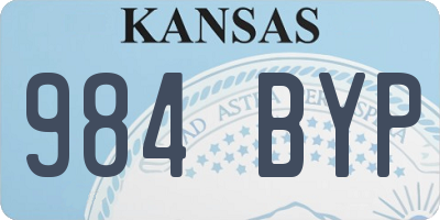 KS license plate 984BYP