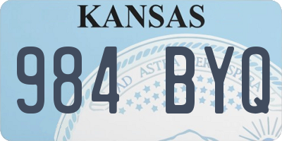 KS license plate 984BYQ