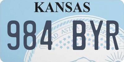 KS license plate 984BYR