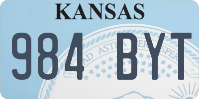 KS license plate 984BYT