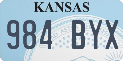 KS license plate 984BYX
