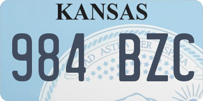 KS license plate 984BZC