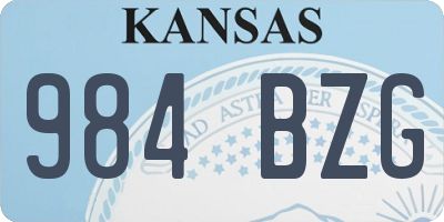 KS license plate 984BZG