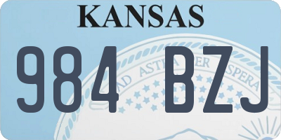 KS license plate 984BZJ