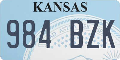 KS license plate 984BZK