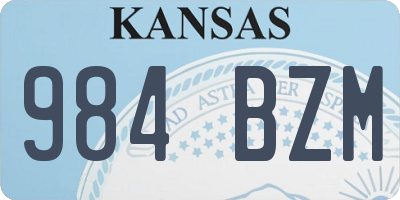 KS license plate 984BZM