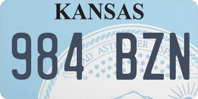 KS license plate 984BZN