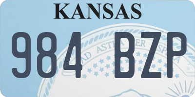 KS license plate 984BZP
