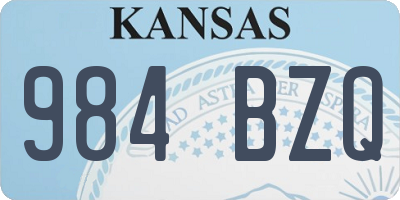 KS license plate 984BZQ