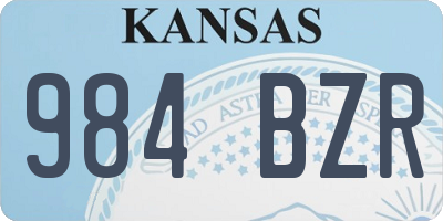KS license plate 984BZR