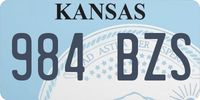 KS license plate 984BZS