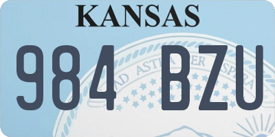KS license plate 984BZU