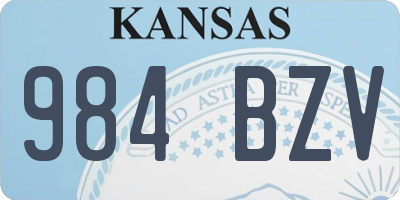 KS license plate 984BZV
