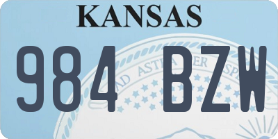 KS license plate 984BZW