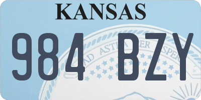 KS license plate 984BZY