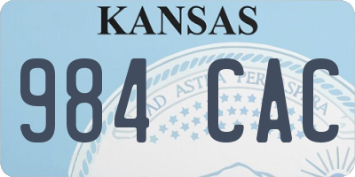 KS license plate 984CAC