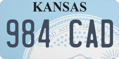 KS license plate 984CAD
