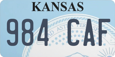 KS license plate 984CAF
