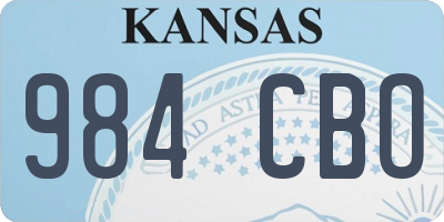 KS license plate 984CBO